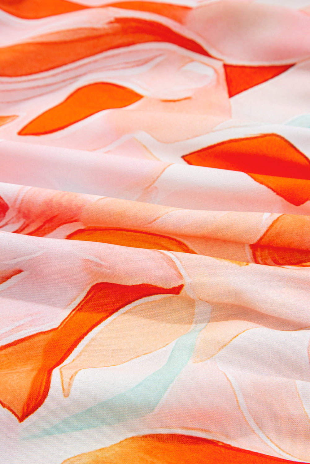 Abstract Split Neck Long Sleeve Dress