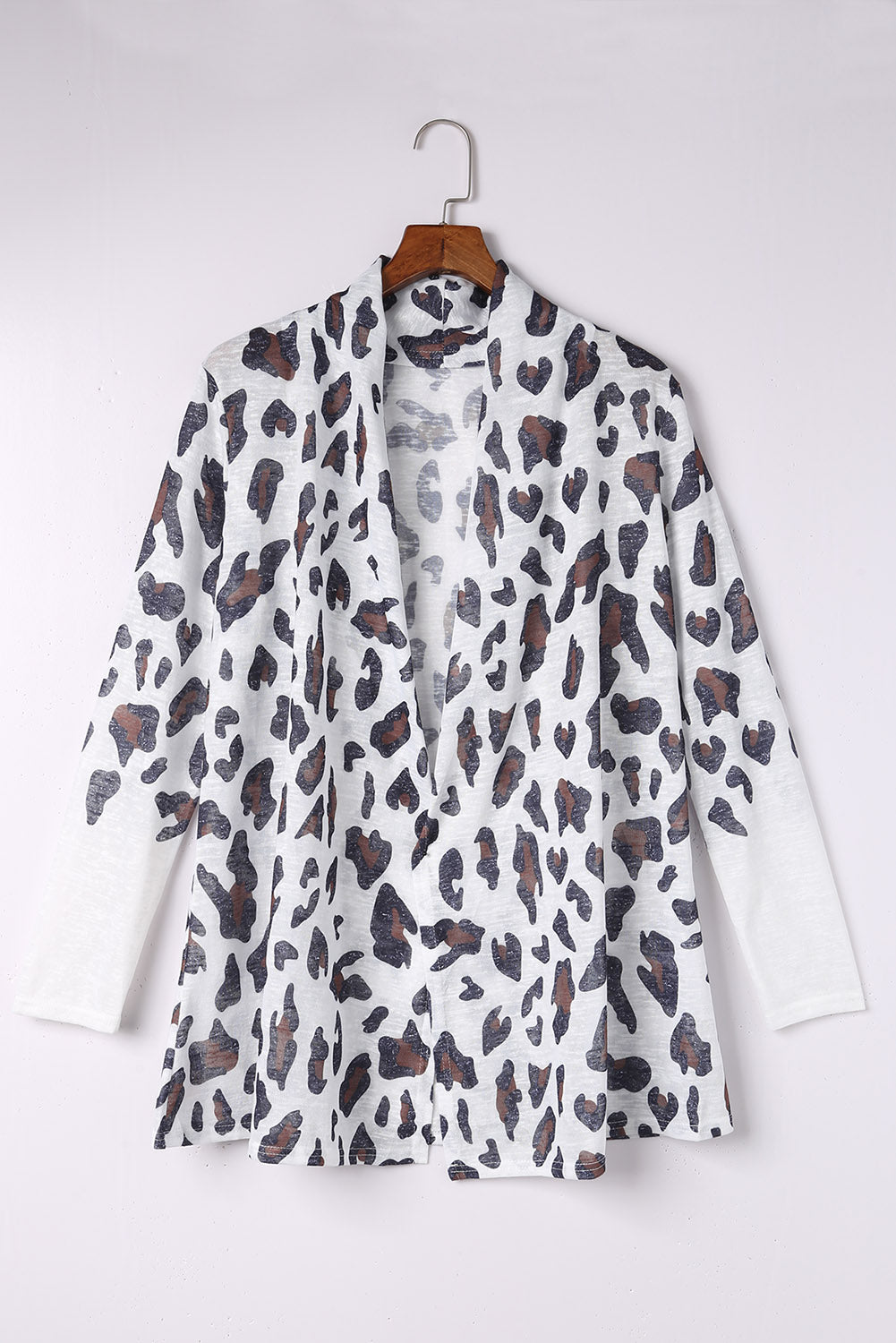 Leopard Open Front Draped Cardigan