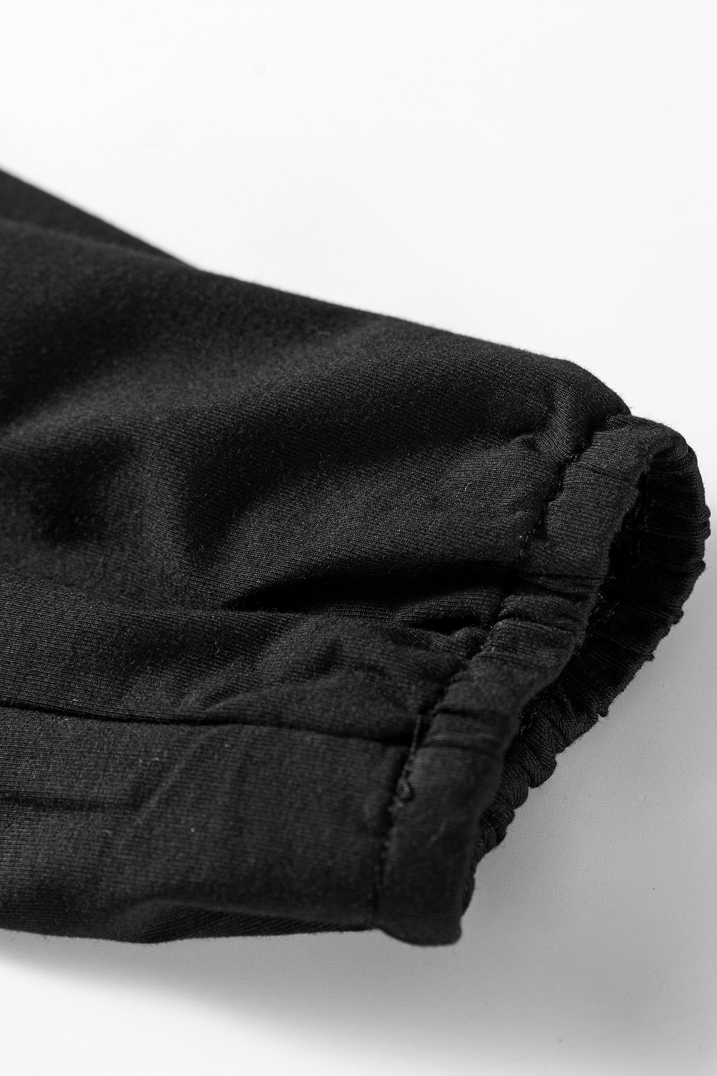 Solid Smocked Split V-Neck Buttoned Blouse