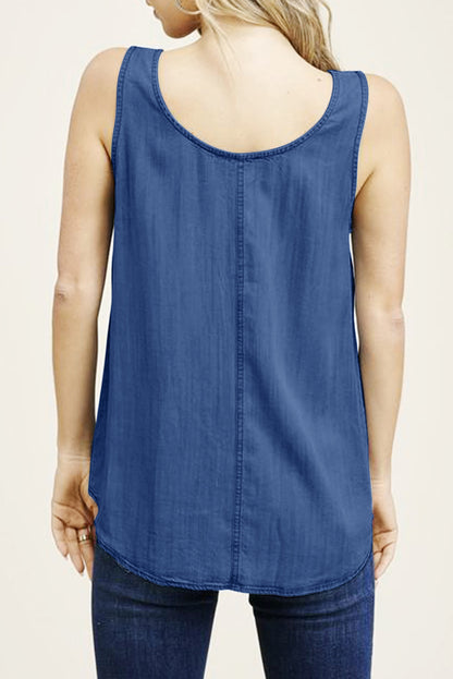 Denim Chest Pocket Tank Top