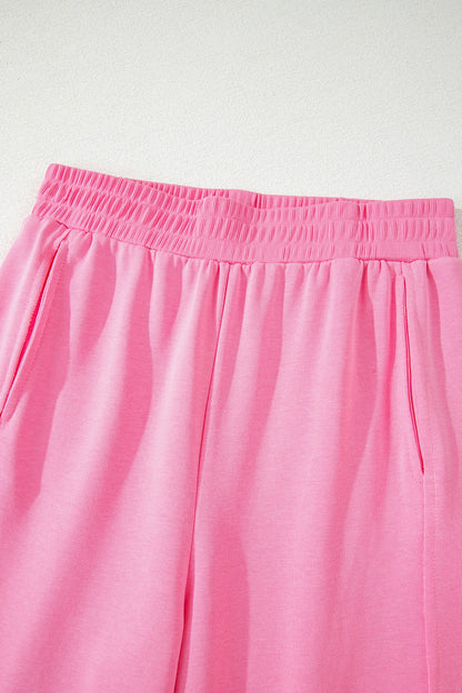 Solid Ribbed Tank Top and Sweatpants Set