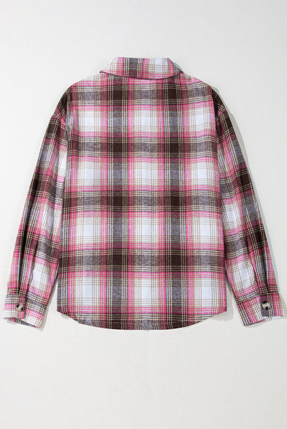 Plaid Flap Pocket Button-Up Shacket