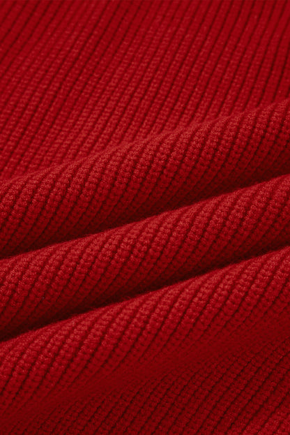 Bow Back Lantern Sleeve V-Neck Sweater