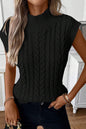 Cable High Neck Sweater Top