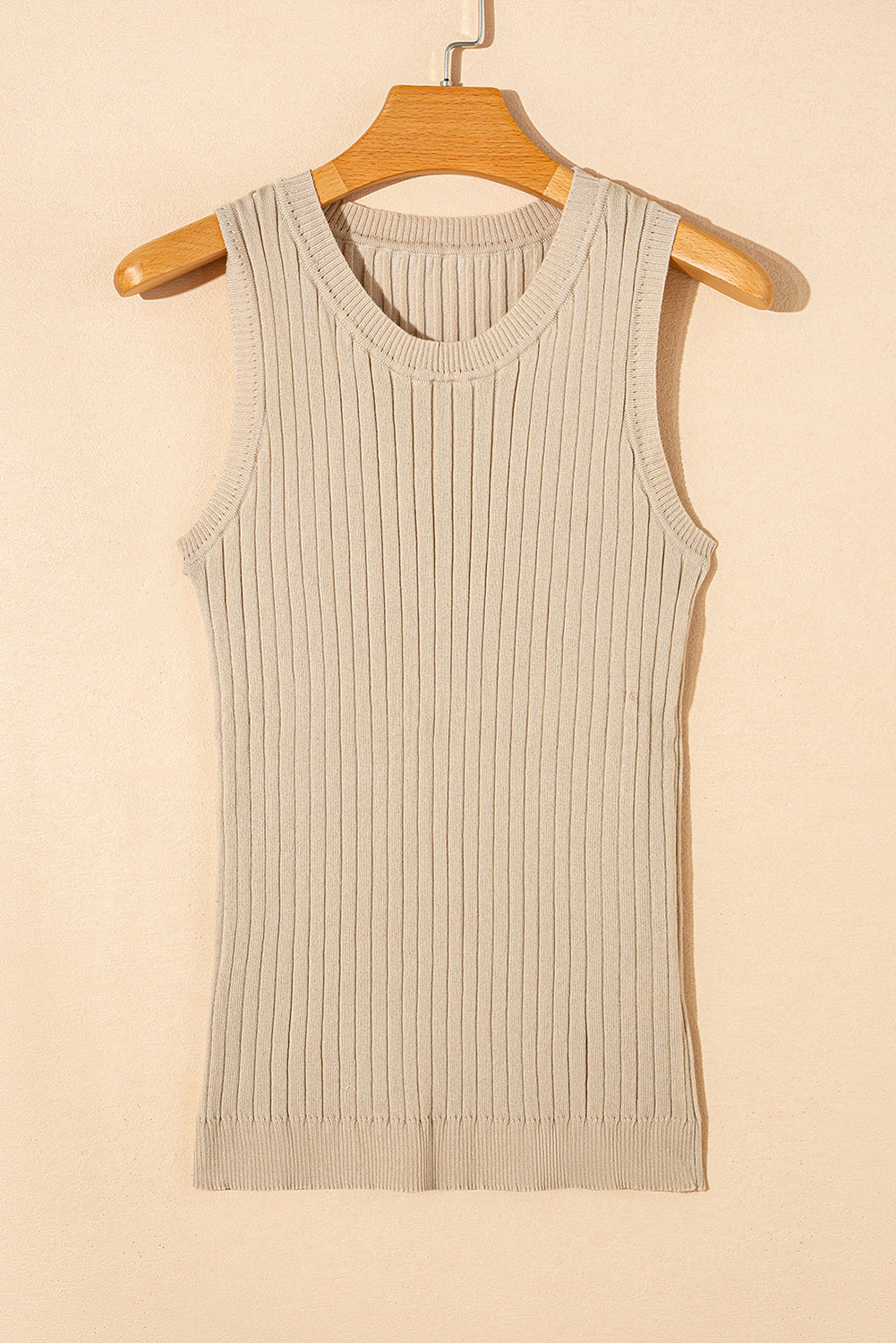 Ribbed Crew Neck Tank Top