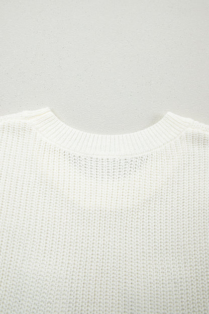 Western Horseshoe Crochet Short Sleeve Sweater