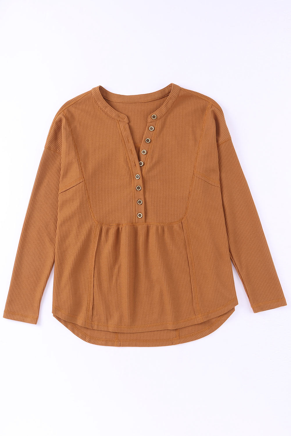 Waffle Long Sleeve Henley Top