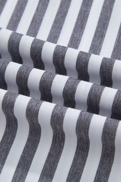 Stripe Shirred High Waist Wide Leg Pants