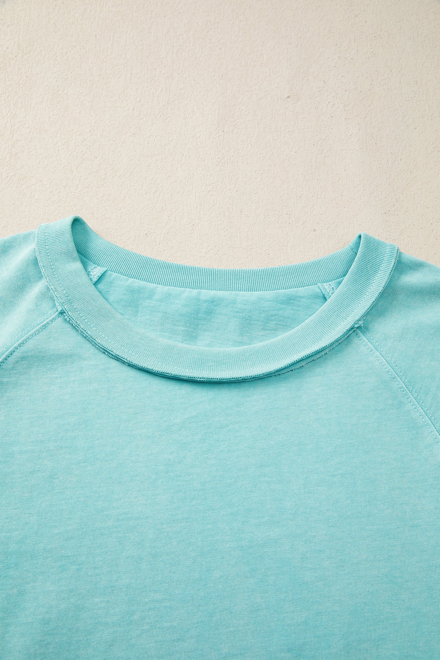 Mineral Wash Raglan Sleeve Boxy Cropped Tee