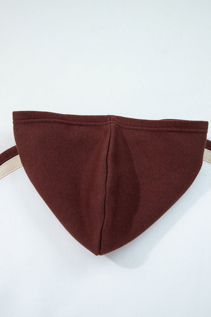 Colorblock Patchwork Kangaroo Pocket Hooded Sweatshirt