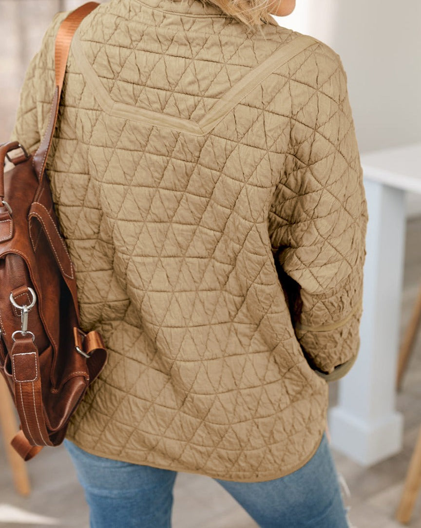 Quilted Button Front Jacket