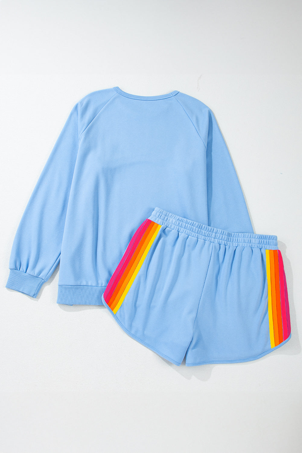 Colorblock Stripe Pullover and Shorts Set