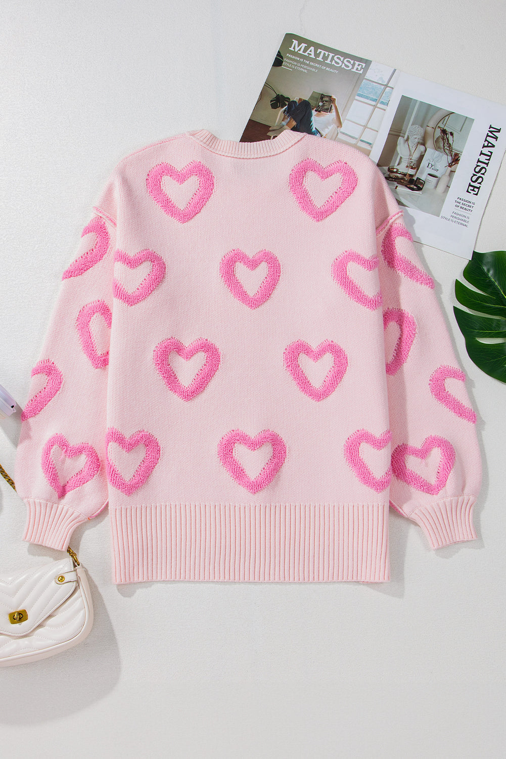 Heart Bubble Sleeve Sweater