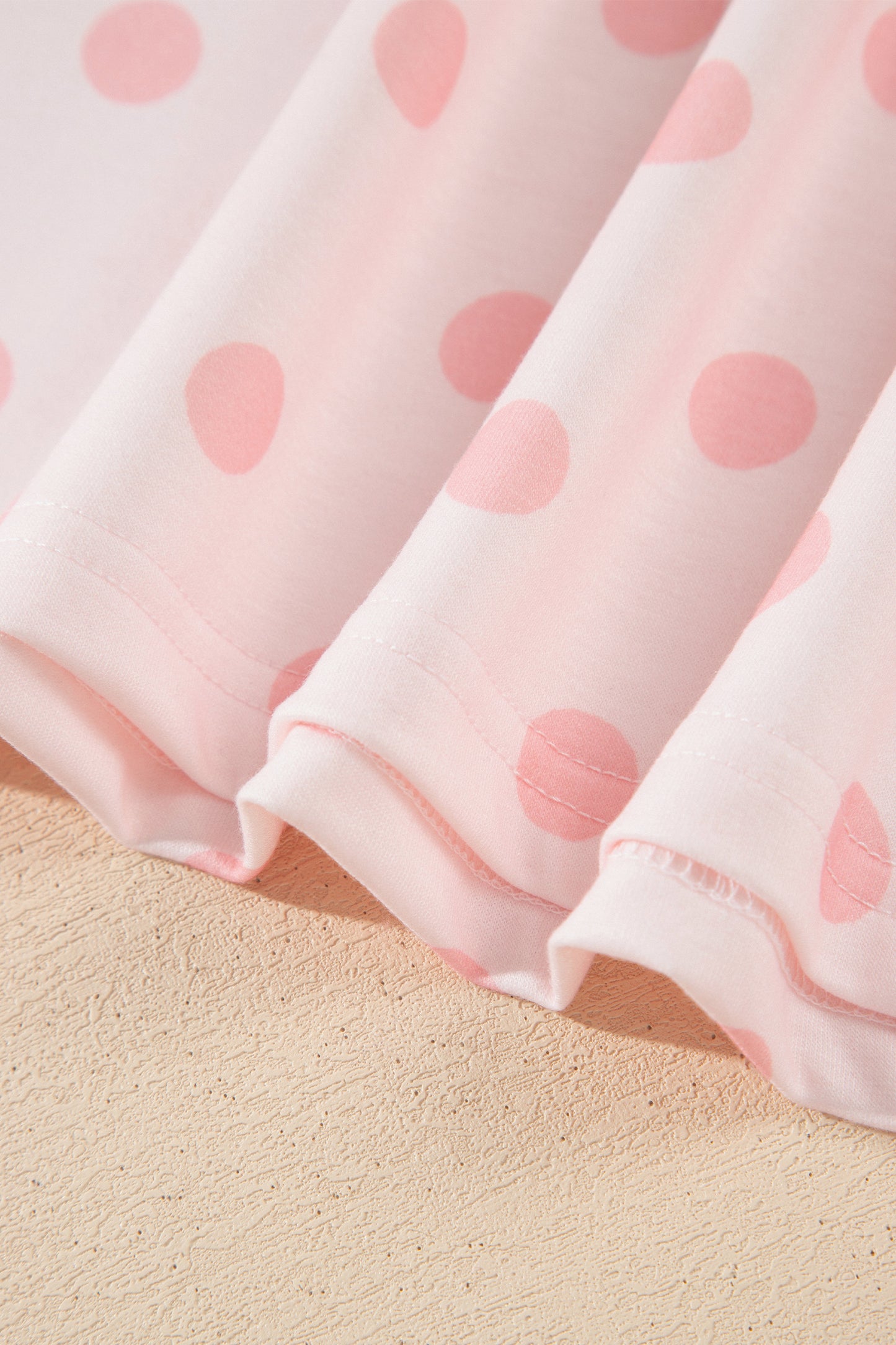 Polka Dot Polo Pullover & Elastic Waist Shorts Set