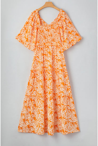 Floral Wide Sleeve Maxi Dress