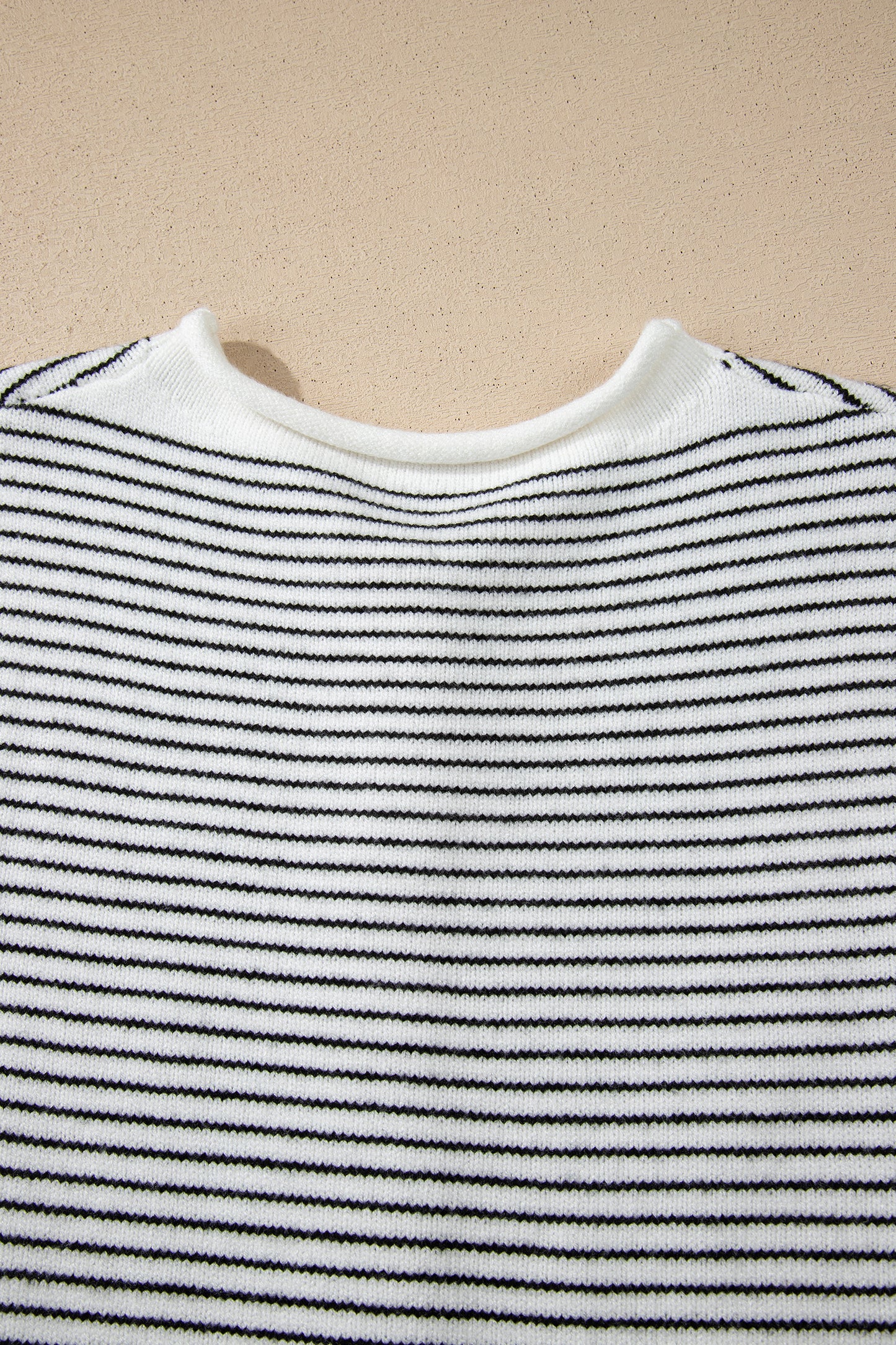 Stripe Contrast Trim Cap Sleeve Button-Up Cardigan