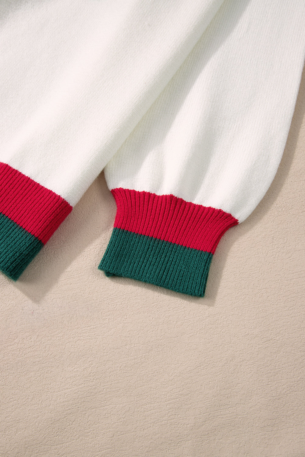 Plus Size Christmas Holly Jolly Colorblock Edge Sweater