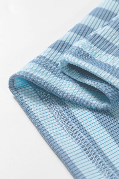 Stripe Ribbed Knit Sleeveless Tank Top