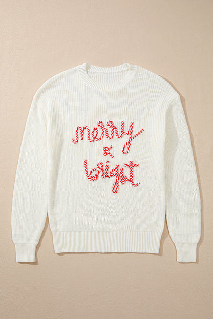 Merry & Bright Stripe Christmas Sweater