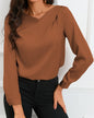 Satin Asymmetrical V-Neck Blouse