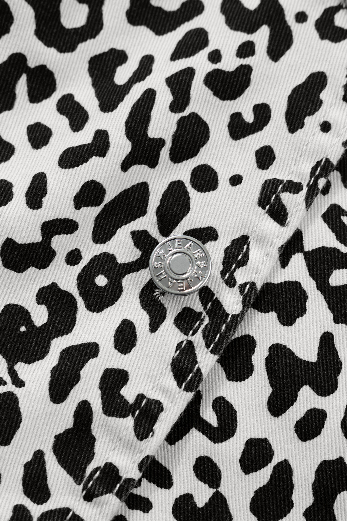 Leopard Denim Buttoned Overlap Shorts