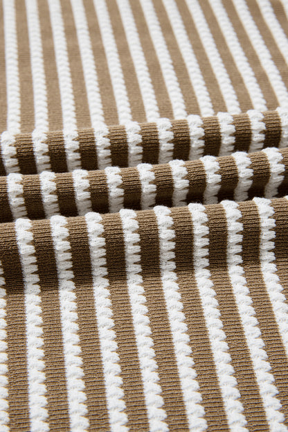 Plus Size Stripe Textured Dolman Sleeve Top