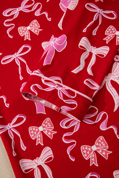 Bow Tie Shirt and Pants Pajama Set