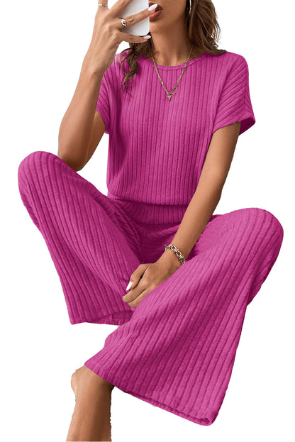 Ribbed Wide Leg Jumpsuit