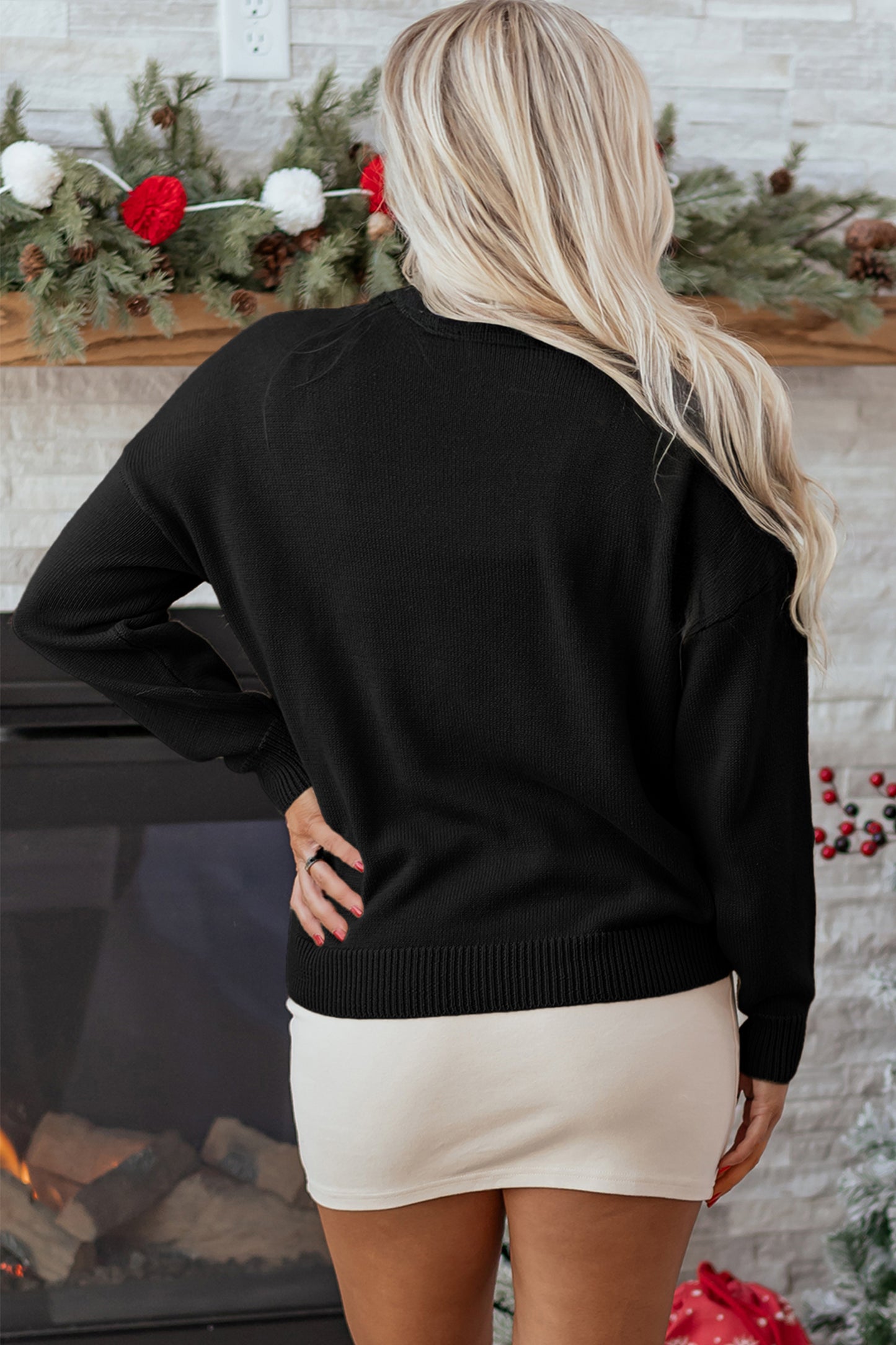 Christmas Merry Dot Dolman Sleeve Sweater