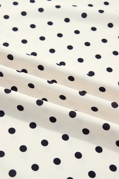 Plus Size Polka Dot Lace V-Neck Sleeveless Top