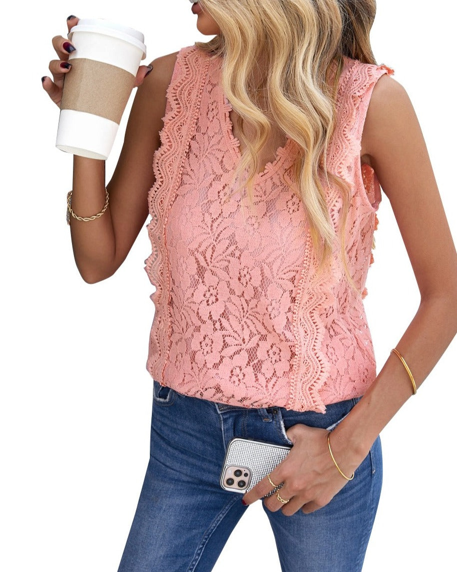 Lace V-Neck Tank Top