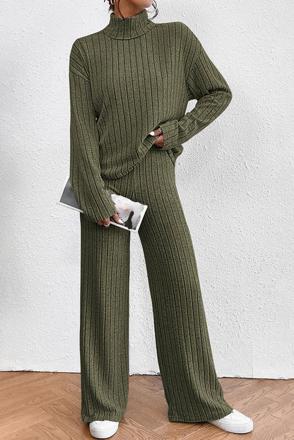 Ribbed Loose Top and Pants Set