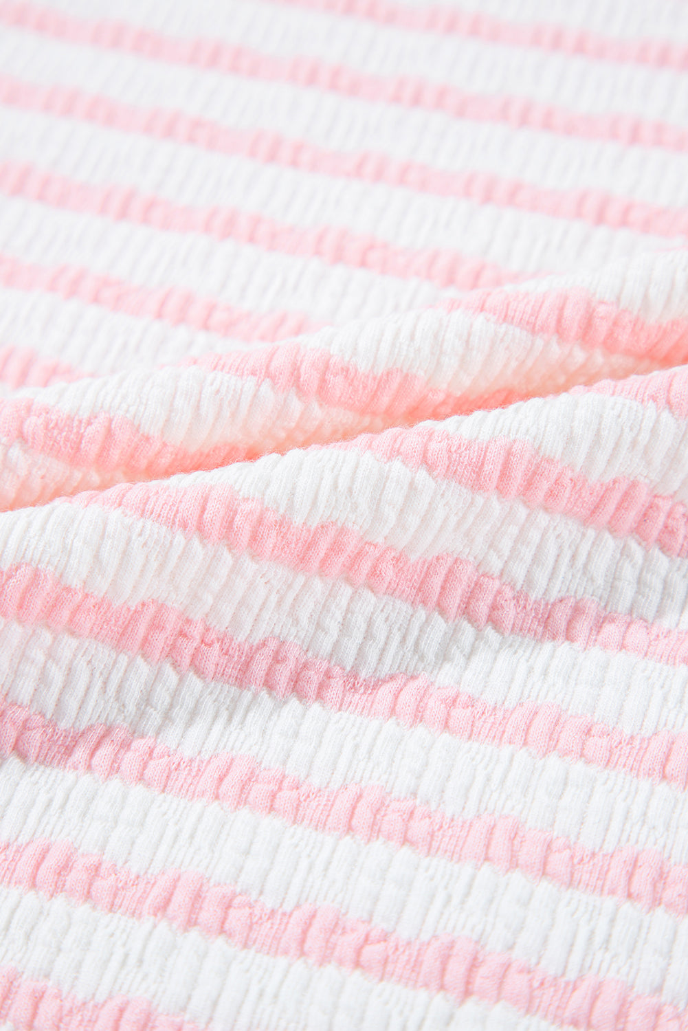 Stripe Knitted Top & Drawstring Shorts Set