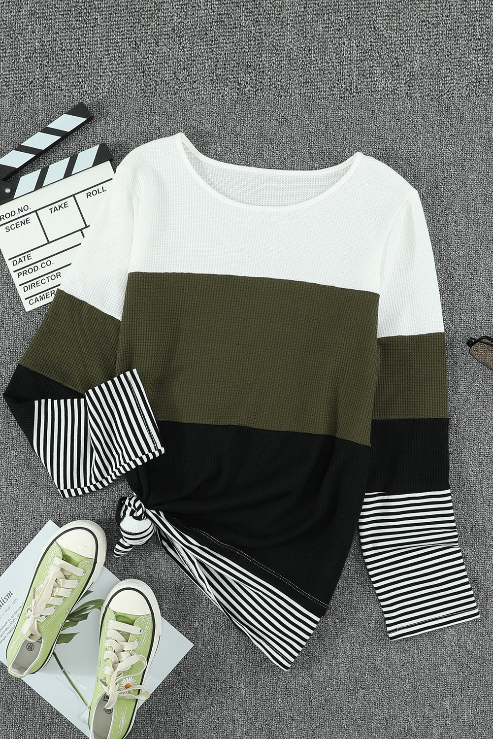 Colorblock Stripe Long Sleeve Top