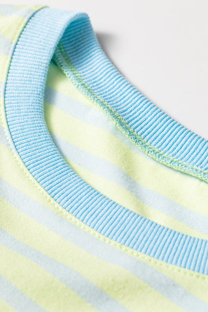 Stripe Round Neck Short Sleeve T-Shirt