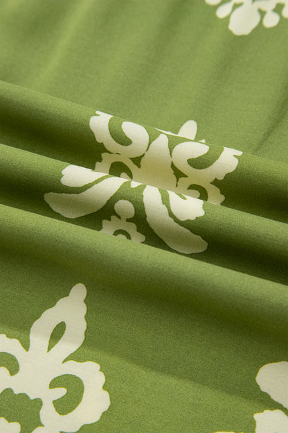 Plus Size Boho Floral Boho Notch V-Neck Top