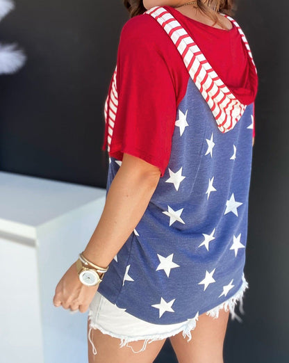 Stars and Stripes Hooded T-Shirt