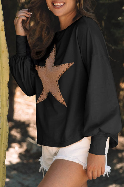 Star Studded Long Sleeve Top