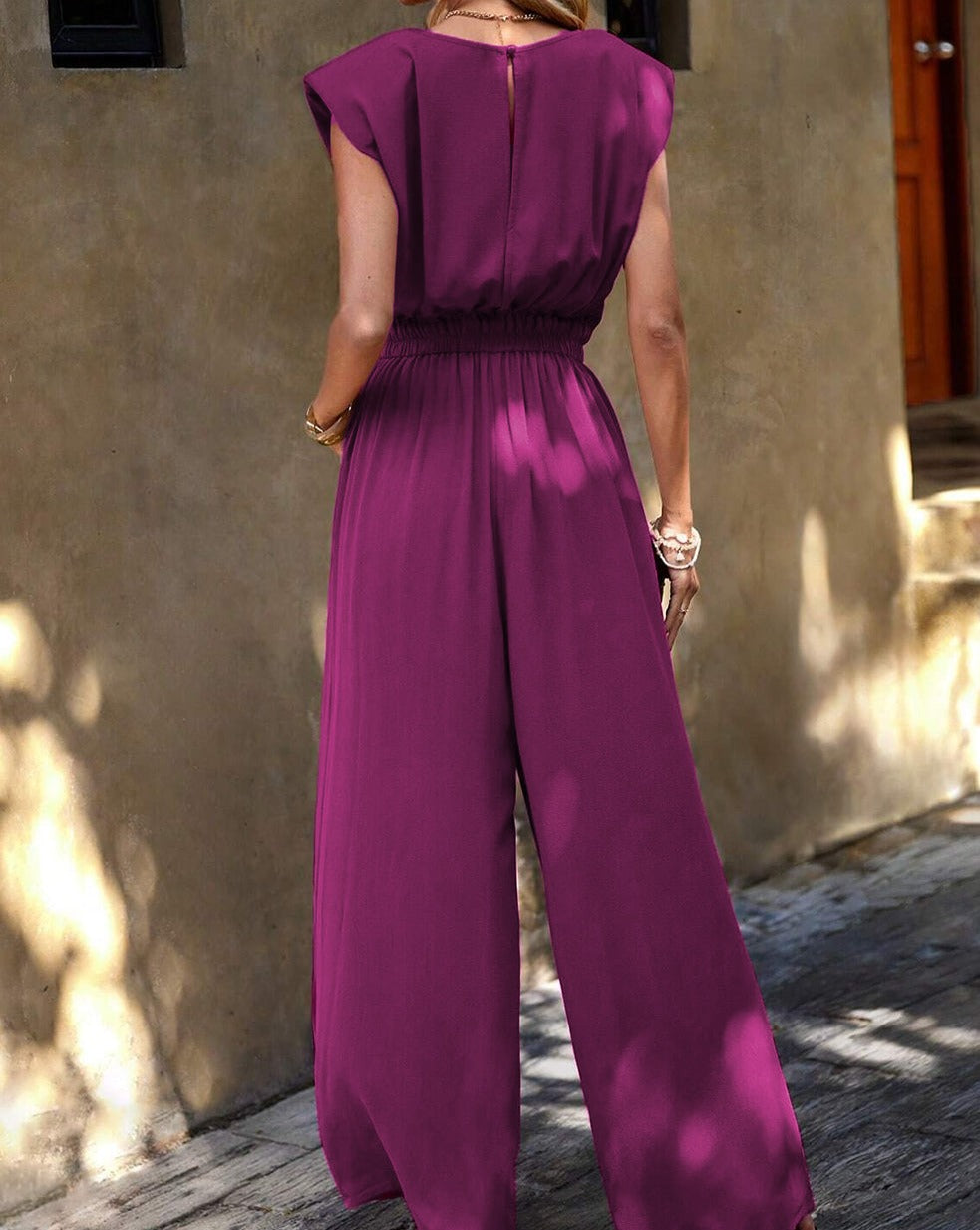 Slant Pocket Wide Leg Jumpsuit