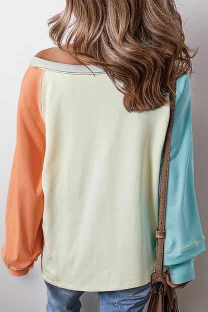 Colorblock Raglan Long Sleeve Top