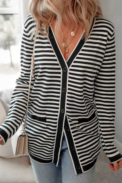 Stripe Tunic Long Sleeve Cardigan