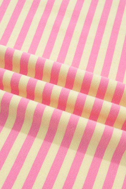 Plus Size Stripe Boxy Tee & Drawstring Short Set