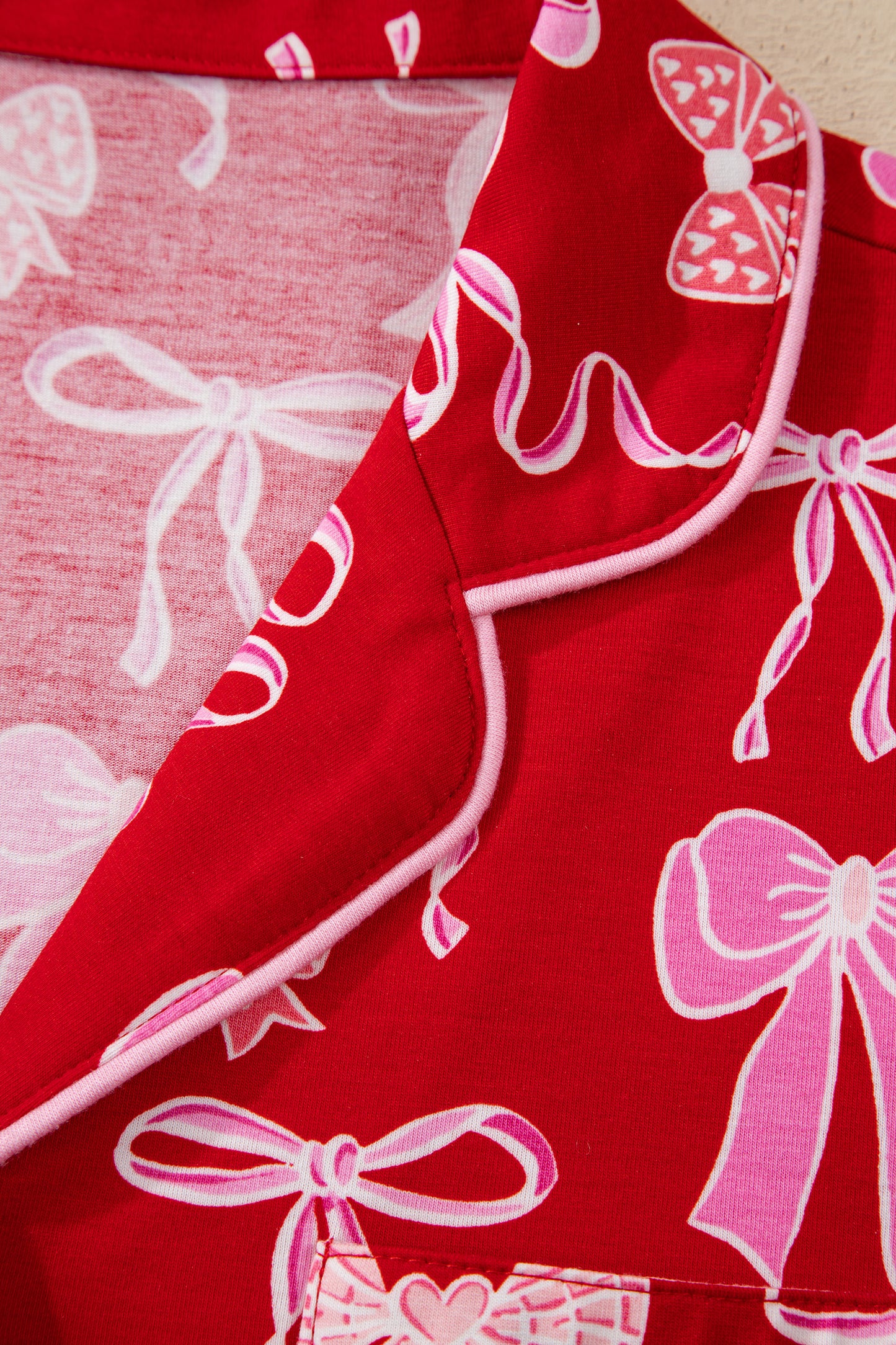 Bow Tie Shirt and Pants Pajama Set