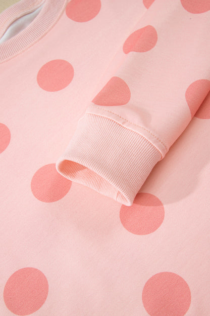 Polka Dot Pullover and Drawstring Shorts Set