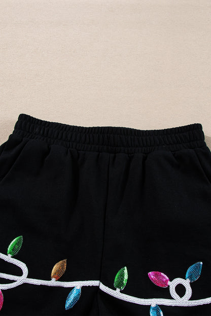 Christmas Merry Sequin Pullover and Shorts Set