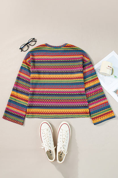 Boho Stripe Long Sleeve T-Shirt