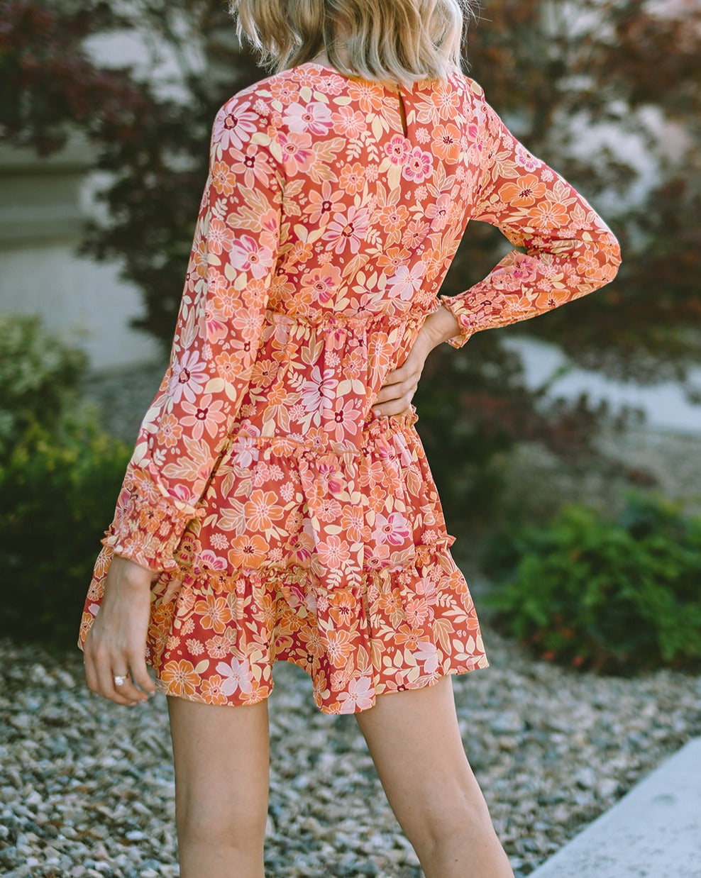 Floral Ruffle Tiered Mini Dress