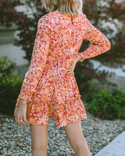 Floral Ruffle Tiered Mini Dress