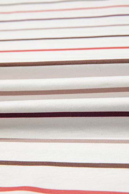 Plus Size Stripe V-Neck Short Sleeve Tee