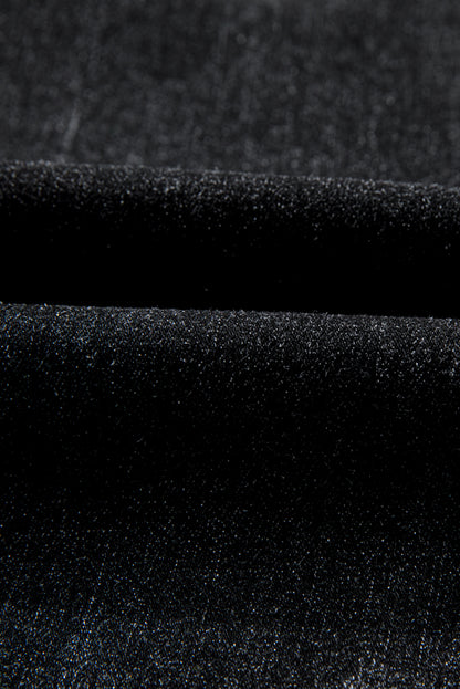 Solid Mineral Wash Raw Hem Flared Jeans